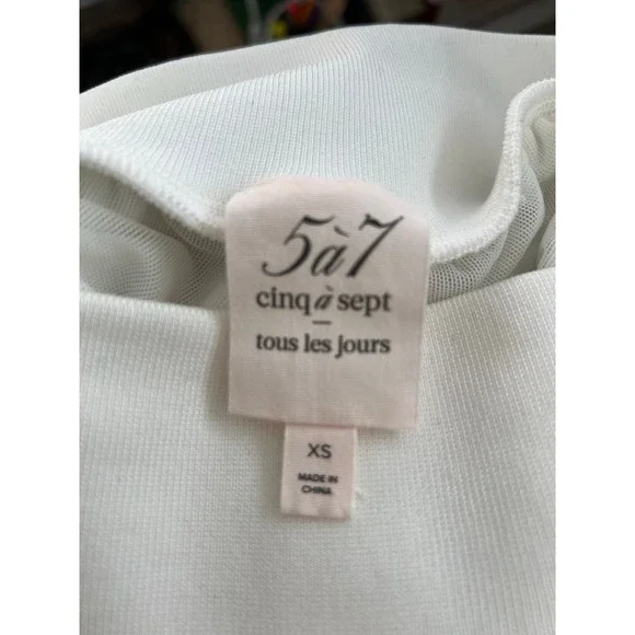 Cinq a Sept 5a7 Jogger Dress Pants XS High Waist Sheer Lined Off White $265
